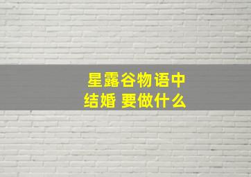 星露谷物语中结婚 要做什么